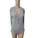 Alfani Women Ribbed Long Sleeve Henley Pajama Top Light Heather Grey Medium