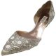 Badgley Mischka Ginny D'Orsay Kitten High Heel Pumps Ivory 8M Affordable Designer Brands