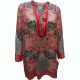 Charter Club Printed Split-Neck Tunic Top Light Blush Large Affordable Designer Brands