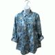 Charter Club Women Plus Size Roll-Tab Print Long Sleeve Button Down Shirt Smokey Sky Combo 18