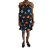 CeCe Floral-Print Popover Dress Rich Black