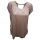 Calvin Klein Performance Cap-Sleeve Open-Side Top Shirt Praline Pink Large