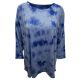 Calvin Klein Plus Size Tie-Dyed Drop-Shoulder Top Shirt Blue 1X