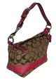 Coach Signature Khaki Jacquard  Pink Stripe Top Handle handbag