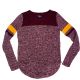 Freshman Juniors Marled Colorblock  Sweater Canvas Berry Wine Medium