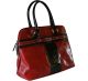 Giani Bernini Glazed Leather Red Black Dome Satchel HandbagGiani Bernini Glazed Leather Red Black Dome Satchel Handbag
