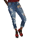 Indigo Rein Juniors Ripped Medium Blue Wash Skinny Cropped Jeans Medium Blue