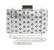 Jessica McClintock Polka Dot Minaudiere Silver Black
