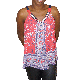 Rewind Juniors Crocheted Multi-Print Poppy Red Large Top