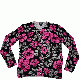 Karen Scott Leaf-Pattern Cardigan Deep Black Combo Small