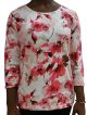 Karen Scott Womens Scoop Neck Three Quarter Sleeve Floral Print Top Size Large