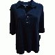 Karen Scott Elbow-Sleeve Lace-Up Top Intrepid Blue Large