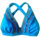 Lucky Brand Women's Fiesta Fever Convertible Strap Bikini Top Moonstone M