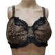 Lunaire Barbados Animal Lace Trim Mesh Bra Black Animal 38DD