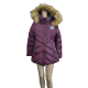Madden Girl Womens Juniors' Faux-Fur Trim Hooded Polyester Puffer Coat Merlot Red Petite Small Affordable Designer Brands