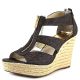 Michael Kors Damita Platform Wedge Sandals Brown