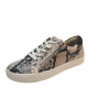 Naturalizer Women's Shoes Macayla Leather Lace Up Sneakers 7.5M Alabaster Snake from Affordabledesignerbrands.com