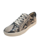 Naturalizer Women's Shoes Macayla Leather Lace Up Sneakers 8.5M Alabaster Snake from Affordabledesignerbrands.com