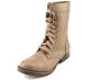 Rampage Jeliana Lace-Up Combat Toupe Booties from Affordable Designer Brands