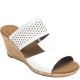 Rockport Women's Rockport Briah 2 Band Wedge Sandals White Leather 9.5 M Affordable Designer Brands