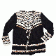 Style Co Striped Fringe Cardigan Deep Black Combo