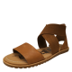 Sorel Womens Ella Sandals Leather Camel Brown 5M from Affordable Designer Brands