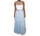Teeze Me Juniors Glittered Colorblock WhiteSky Blue Affordable Designer Brands