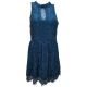 Trixxi Juniors Mock-Neck Lace Fit Dress Teal XLarge