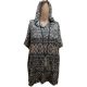Ultra Flirt Juniors Printed Hoodie Poncho Trib Diamd Brown Black Small Affordable Designer Brands front