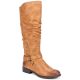White Mountain Layton Riding Boots Faux Leather Natural Brown 6M  Affordable Designer Brands