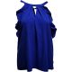 XOXO Juniors Ruffle-Trim Racerback Tank Blouse Cobalt Blue Large