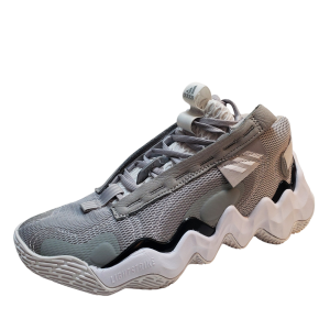 Adidas Womens  Athletic Sneakers Exhibit B Mid Basketball Shoes 8M Grey Black White from Affordable Designer Brands