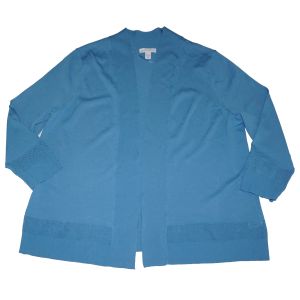 Charter Club Open-Front Cardigan Smokey Sky Large