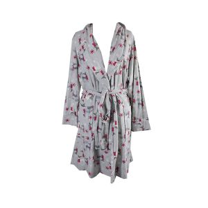 Charter Club Fleece Short Robe OH Deer Grey XLarge