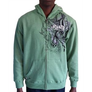 Rusty Boys Hoodie Built in Speakers Green