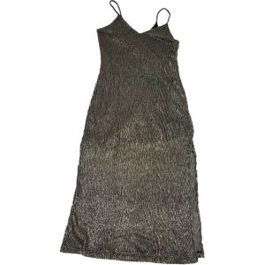 In Awe of You by Awesomeness TV Juniors Sleeveless Metallic Camisole Dress Gold Medium