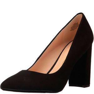 Nine West Astoria Block-Heel Pumps Black Suede 7 M from Affordable Designer Brands