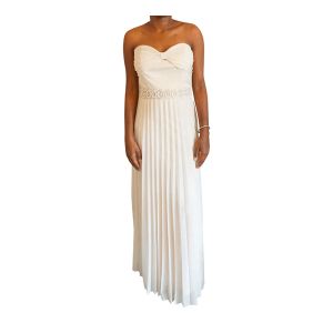 Speechless Juniors Strapless Beaded Gown  Ivory Gold 7 Affordable Designer Brands