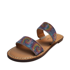 Wild Pair Womens  Shoes Ginnie Fabric Slip On Slide Sandals 7M Tie Dye Bling from Affordable Designer Brands