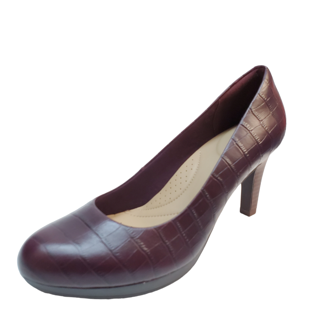 Clarks Of England Womens Shoes Adriel Viola High Heel Pumps Burgundy Affordable Designer Brands Affordable Designer Brands