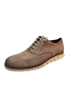 Cole Haan Mens Shoes Zerogrand Leather Wing Tip Brogue Oxfords 8.5M Warm Stucco from Affordable Designer Brands