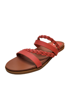 Journee Womens  Shoes Colette Man-made Slip On Flat Sandals Pink Coral 8.5M from Affordable Designer Brands