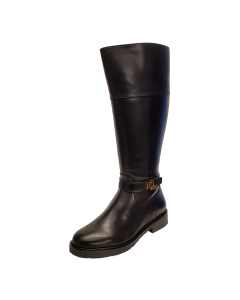 Polo Ralph Lauren Womens Shoe Everly-W Leather Wide Calf Riding Boots 5.5B Black from Affordable Designer Brands