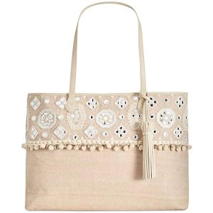 Angel By L. Martino Extra-Large Boarding Tote Natural Beige