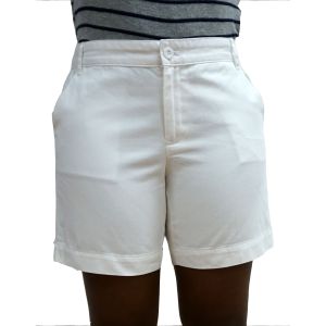 American Living Womens Twill Flat Front Cotton White Shorts Size 4