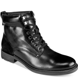 Alfani Men's Vincent Lace-up Leather Utiliy Boots Black 8 M from Affordable Designer Brands