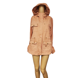 American Rag Lace-Trim Hooded Utility Parka Anorak Jacket Pink Medium Affordable Designer Brands