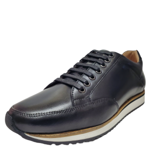 Anthony Veer Mens Barack Court Sneaker Leather Black 9D US 42 EU from Affordable Designer Brands