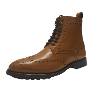 Anthony Veer Men's Grant Wingtip Leather Dress Boot Tan  Brown 7D Affordable Designer Brands