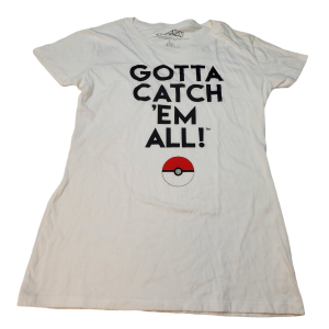 Pokemon Juniors Gotta Catch 'em All Graphic Cotton Pull On Tee Shirt Large White